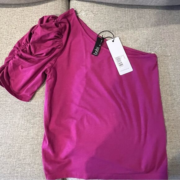 nwt Bobi la women's one‎ shoulder rouched sleeve size medium - Picture 3 of 10